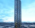 Modern Skyscraper Against Skyline Modello 3D