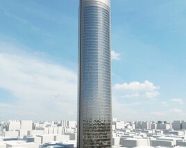 Modern Skyscraper Against Blue Sky 04 Modèle 3D