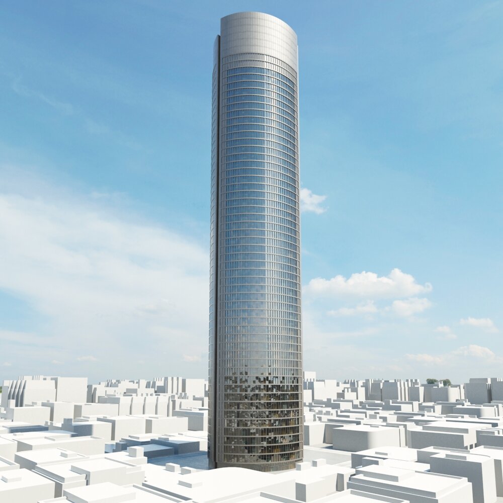 Modern Skyscraper Against Blue Sky 04 Modèle 3D