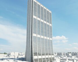 Modern Skyscraper Against Blue Sky 03 3Dモデル