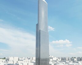 Modern Skyscraper Against Blue Sky 06 3D model
