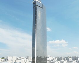 Modern Skyscraper Against Blue Sky 05 3D model