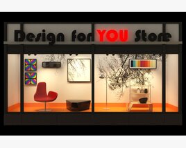 Modern Interior Decor Storefront 3D model