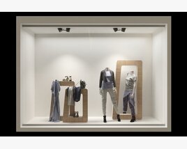 Sleek Fashion Store Display Modello 3D