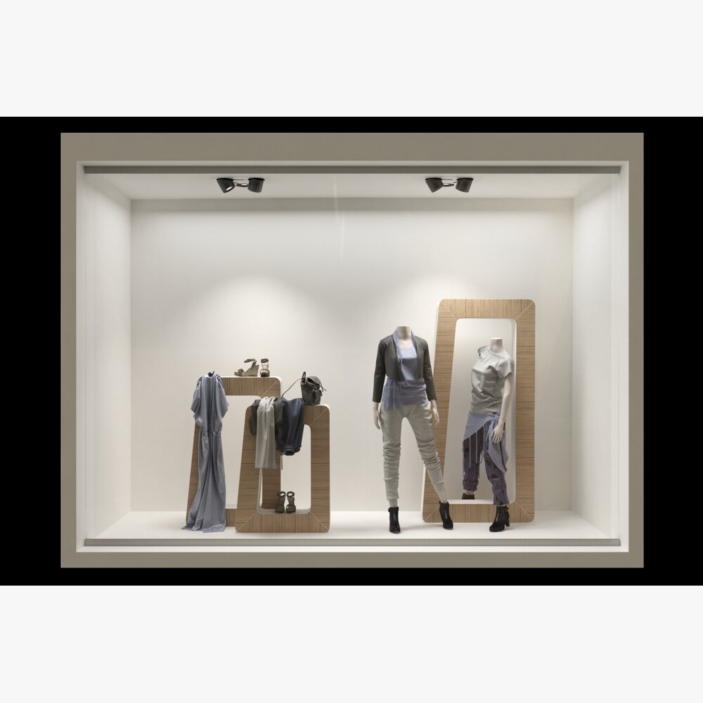 Sleek Fashion Store Display Modelo 3D