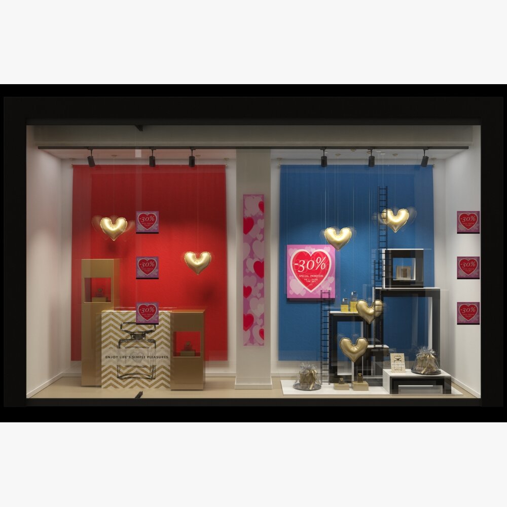 Valentine's Day Store Display 3D-Modell