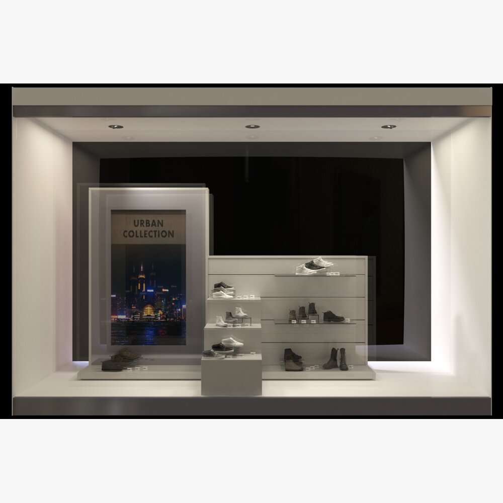Modern Clothing Store Window Showcase 3D模型