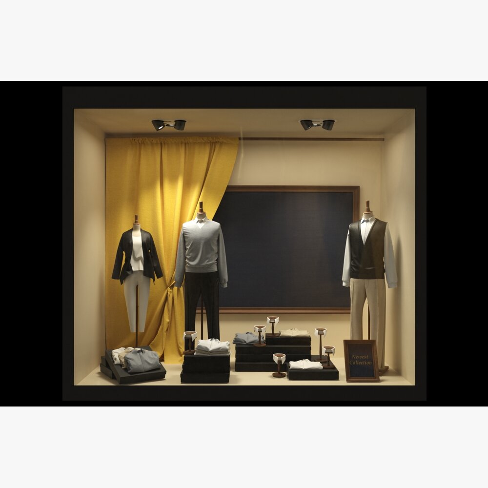 Classic Clothing Store Showcase 3D-Modell