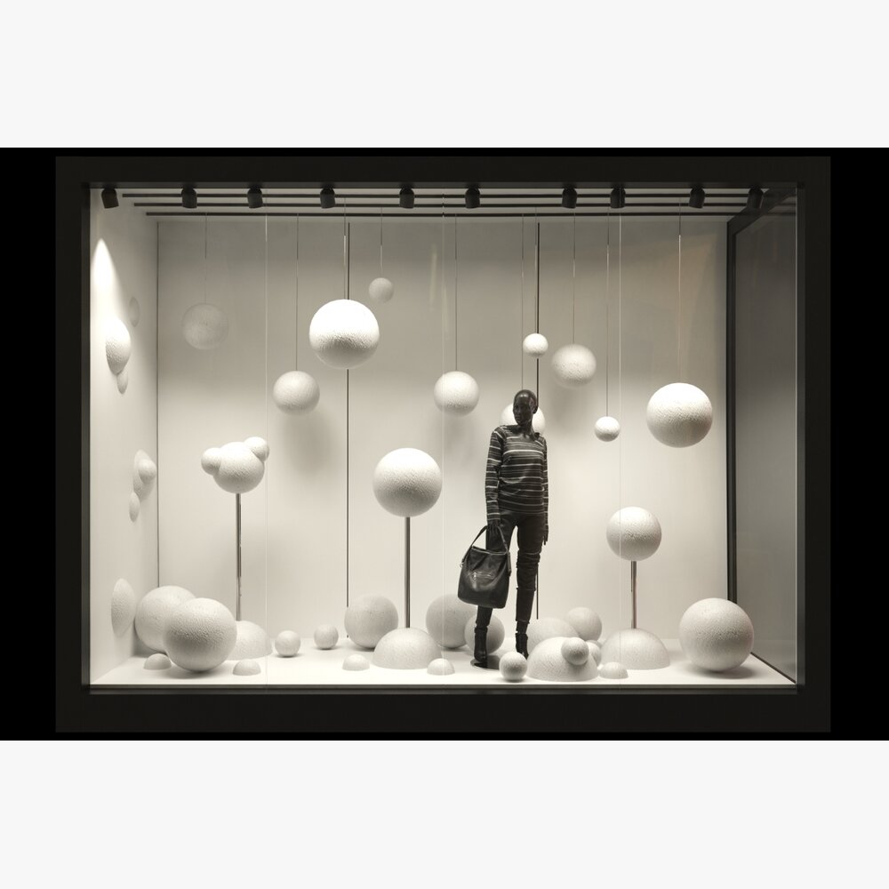 Clothing Store with Big White Balloons 3D模型