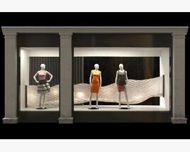 Showcase of a Women's Clothing Store Modello 3D