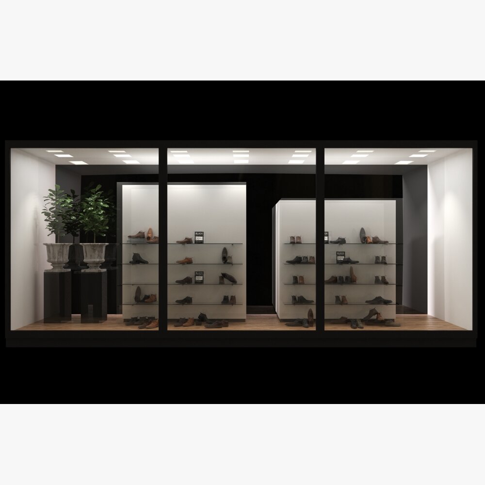 Modern Shoe Store Display 3Dモデル