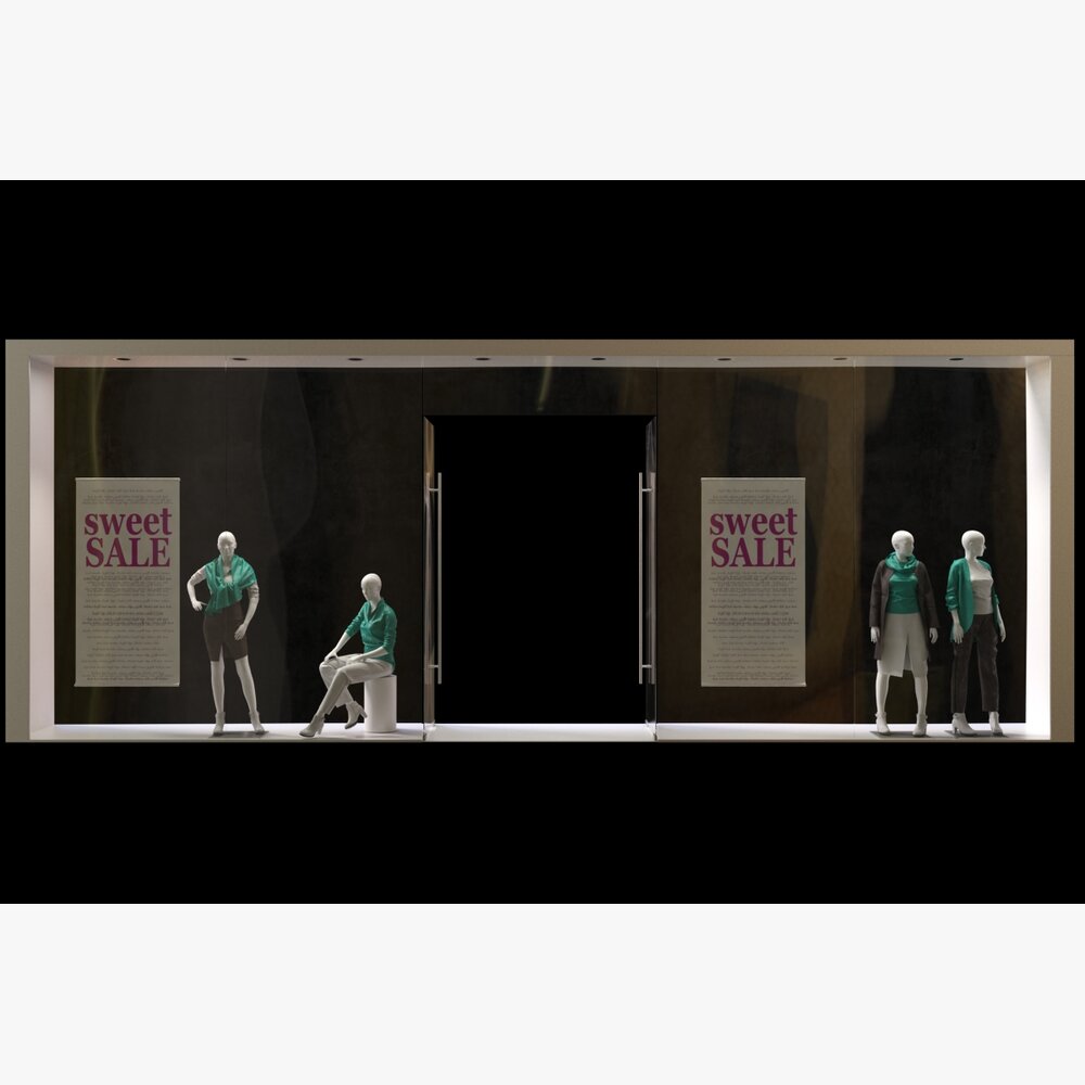 Clothing Store Showcase 3D-Modell