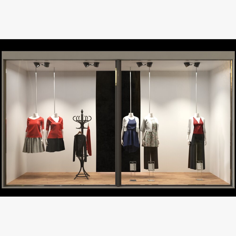 Elegant Evening Wear Storefront 3D-Modell