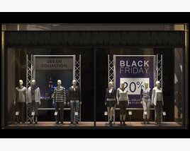 Clothes Store Showcase 3D-Modell