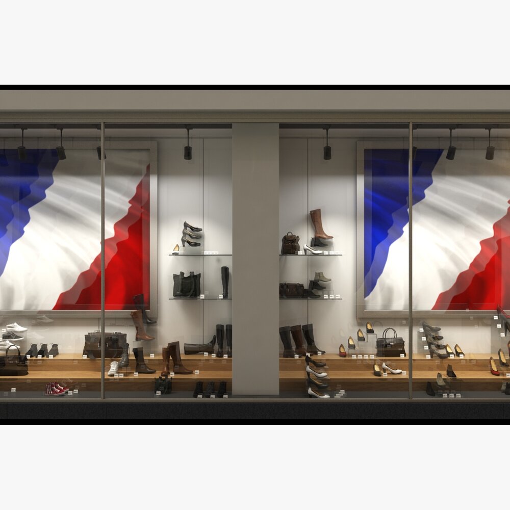 Showcase of a Women's Shoe Store Modello 3D