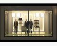 Men's Clothing Store Showcase with Mannequins 3d model