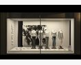 Women's Clothing Store Showcase with Mannequins 3d model