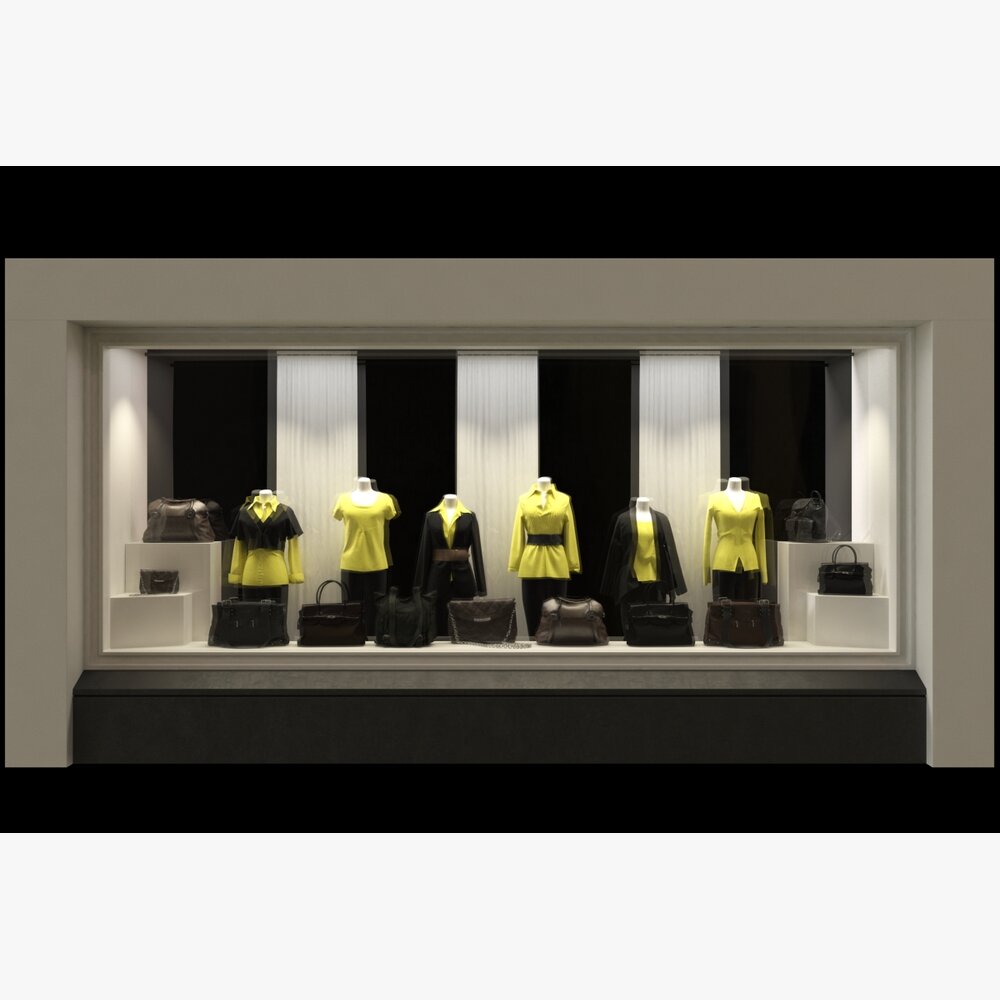 Elegant Handbags Storefront 3Dモデル