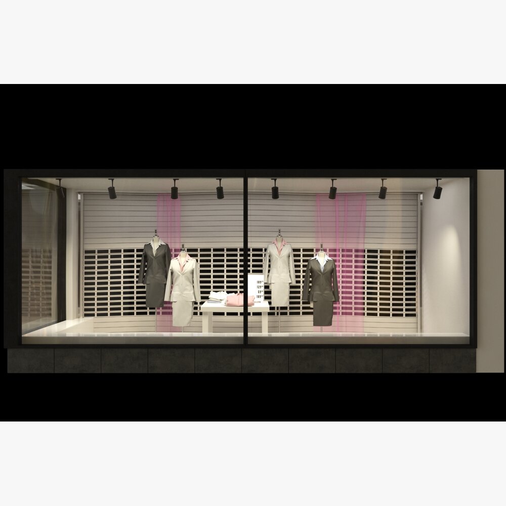 Modern Boutique Window Display 3D-Modell