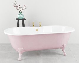 Vintage Pink Bathtub 3D model