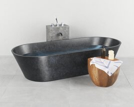 Modern Stone Bathtub 3D 모델 