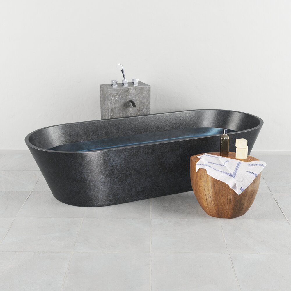 Modern Stone Bathtub 3D-Modell