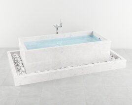 Modern Stone Bathtub 02 Modello 3D