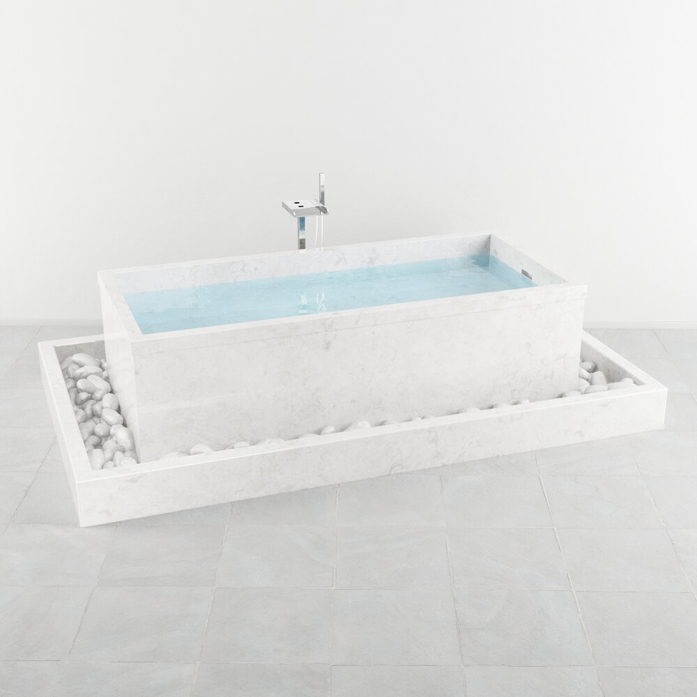 Modern Stone Bathtub 02 Modèle 3D