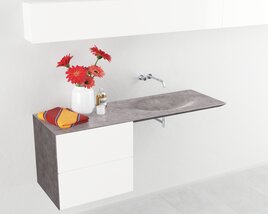 Modern Wall-Mounted Bathroom Sink Design Modelo 3d