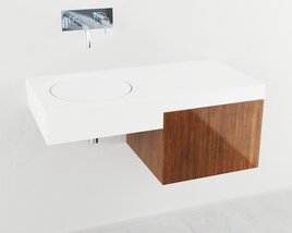 Modern Wall-Mounted Sink 02 3D模型
