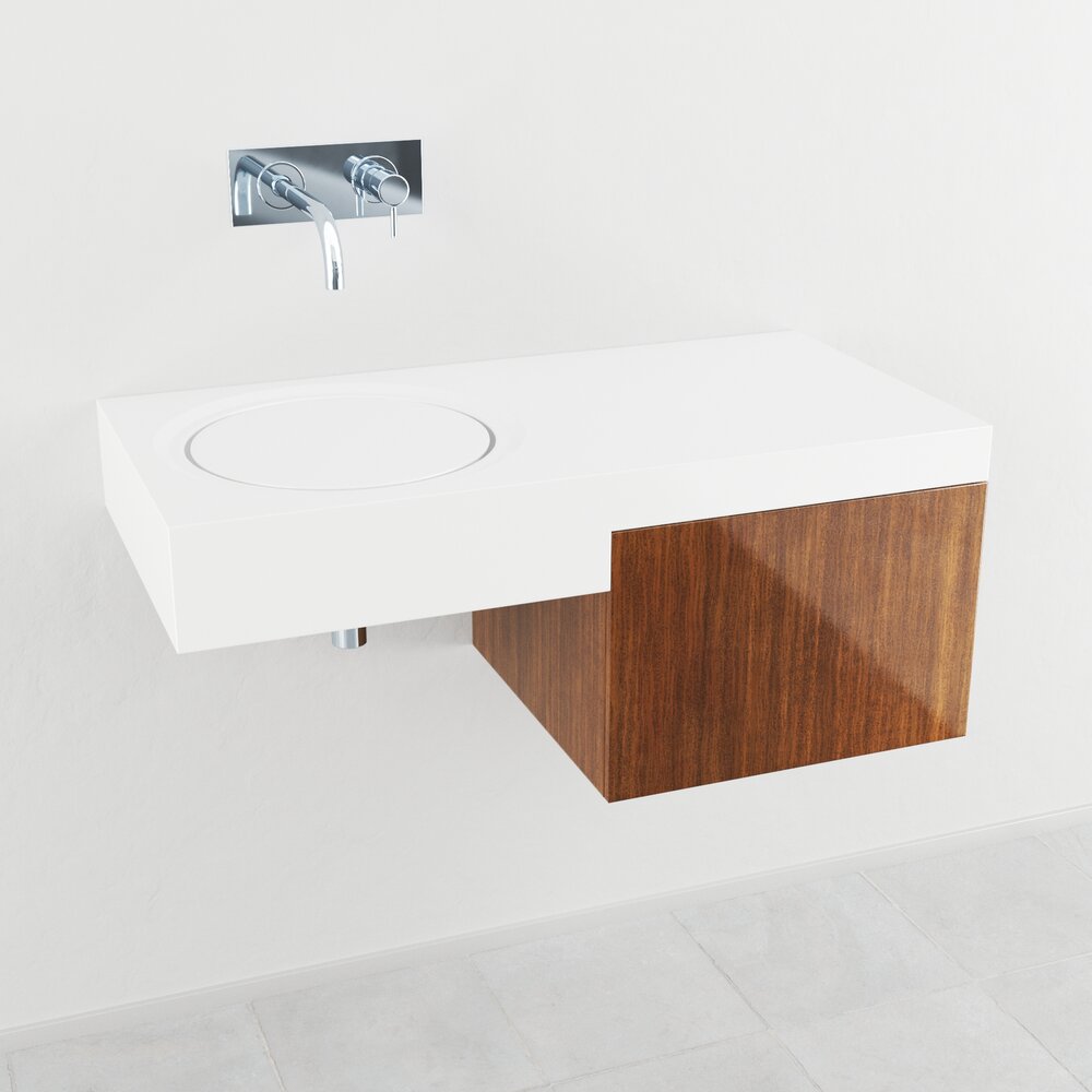 Modern Wall-Mounted Sink 02 3D model