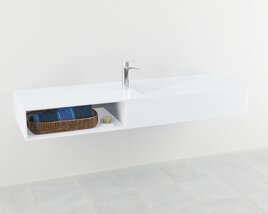 Modern Wall-Mounted Bathroom Sink Modello 3D