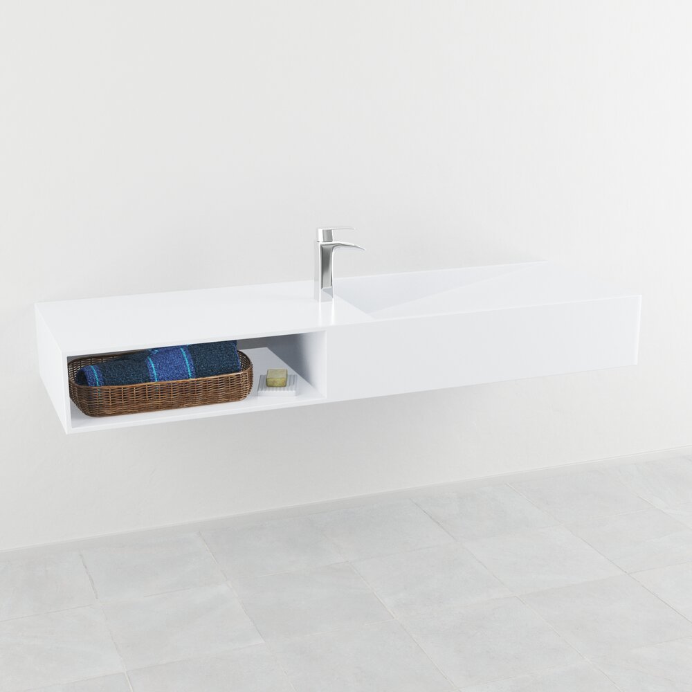 Modern Wall-Mounted Bathroom Sink 3D model