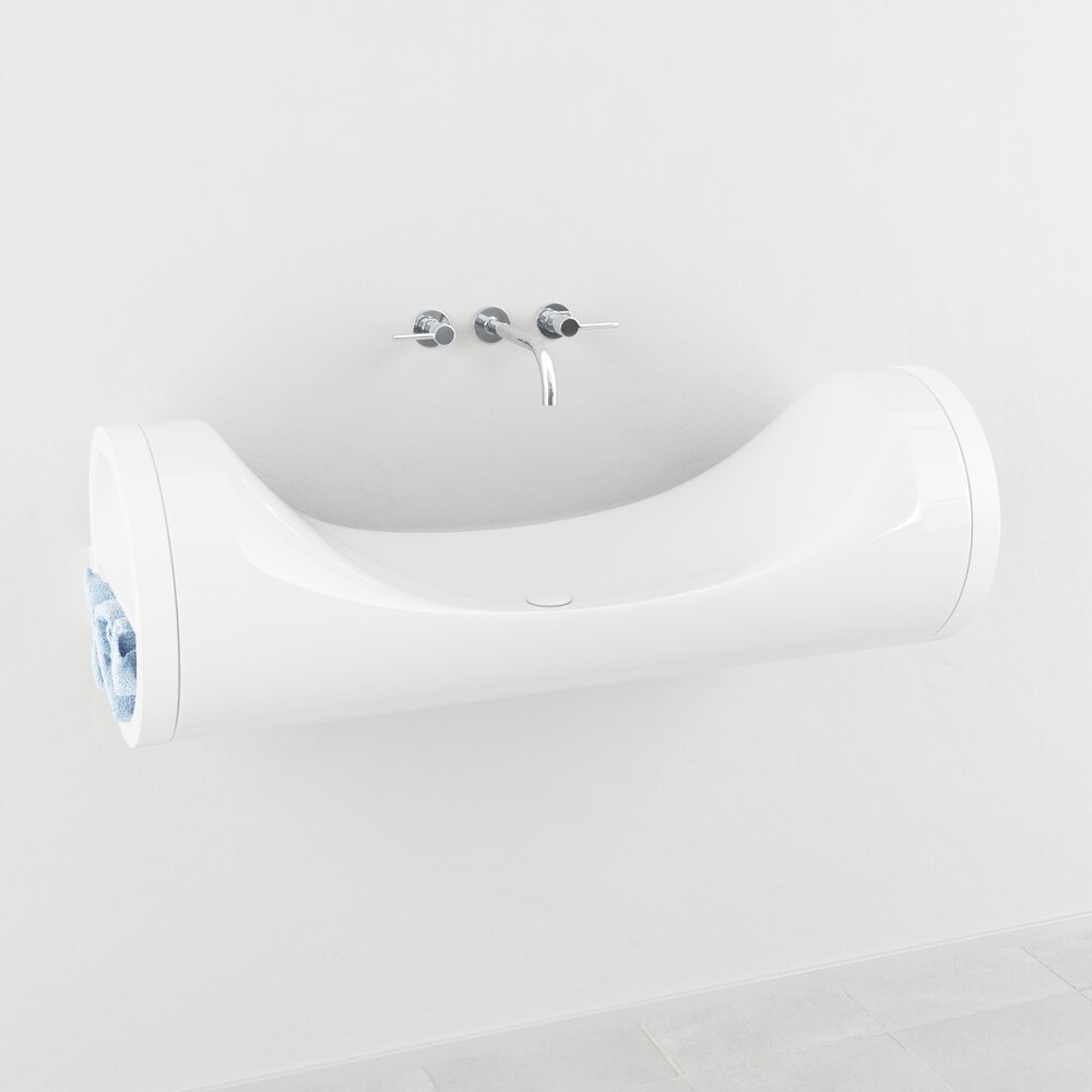 Modern Wall-Mounted Sink 03 3D model