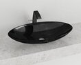 Modern Black Oval Basin Modelo 3D