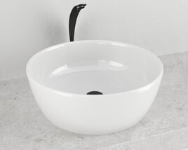 Modern White Ceramic Basin 3D-Modell