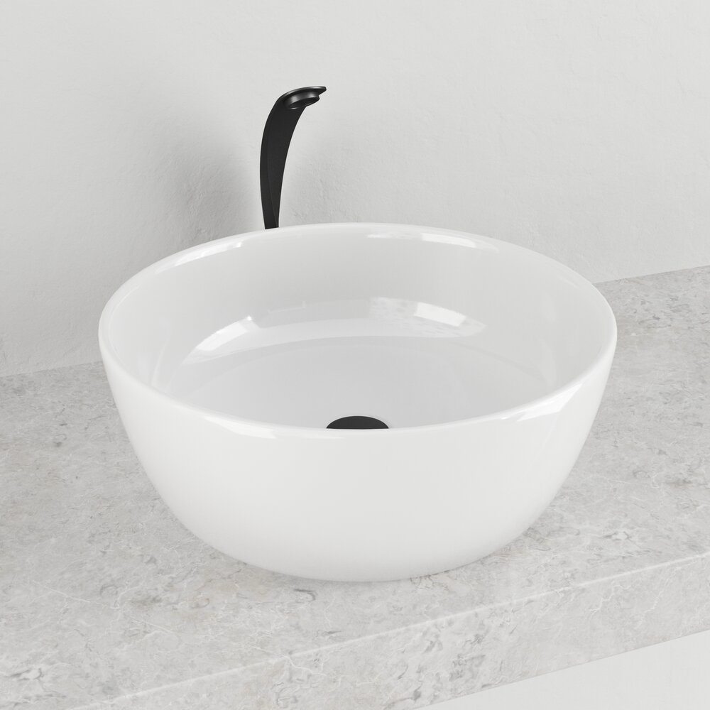 Modern White Ceramic Basin 3D model