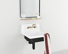 Classic Wall-Mounted Bathroom Sink 3D-Modell