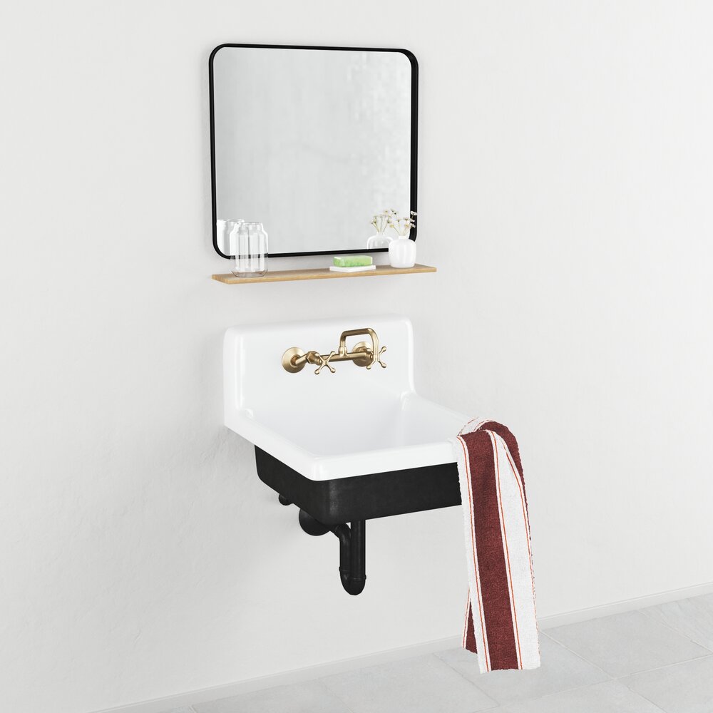 Classic Wall-Mounted Bathroom Sink 3D model