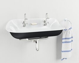 Wall-Mounted Bathroom Sink 3Dモデル