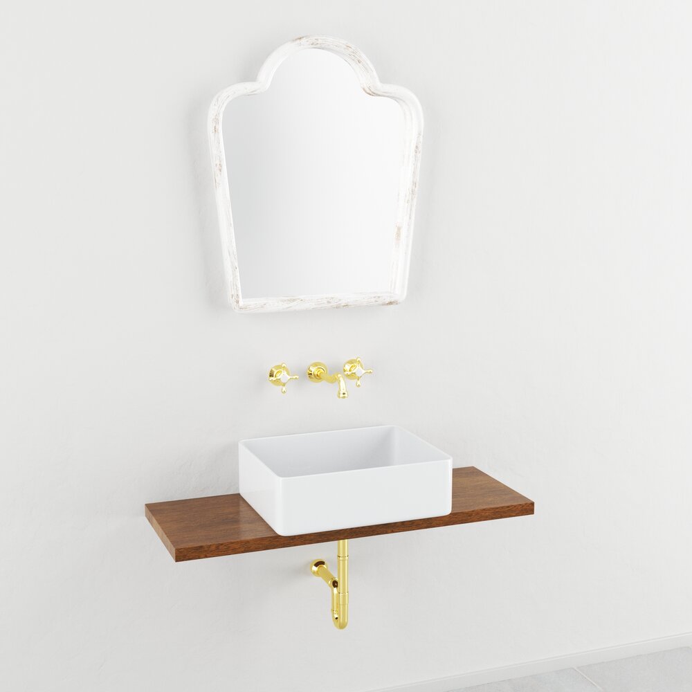 Minimalist Wall-Mounted Sink 3D model