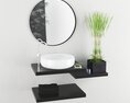 Minimalist Bathroom Sink and Shelf Modello 3D