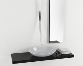 Modern Bathroom Sink and Mirror Modèle 3D
