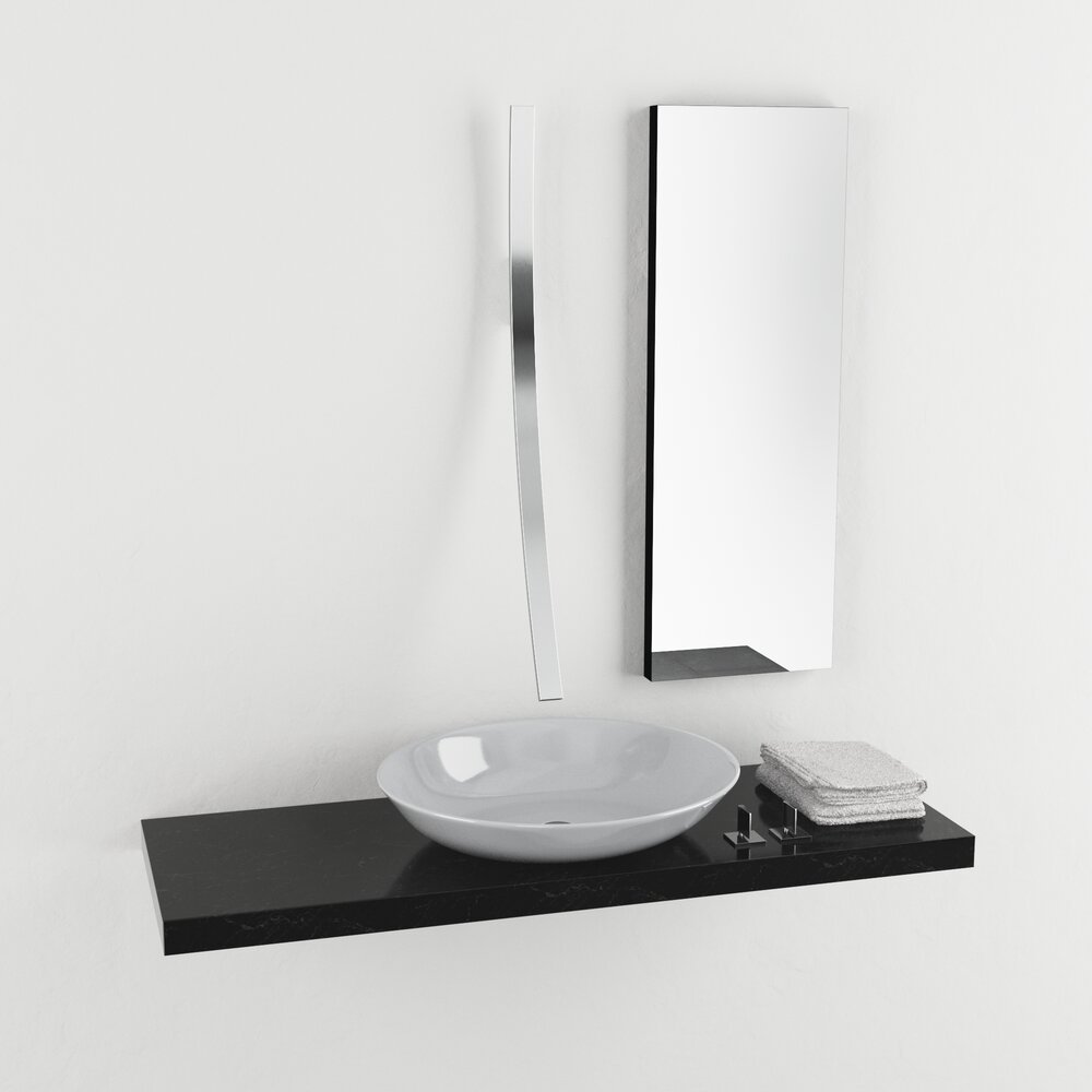Modern Bathroom Sink and Mirror 3D 모델 