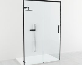 Modern Glass Shower Enclosure 3D model