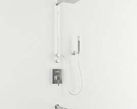 Wall-Mounted Shower Panel 3D model