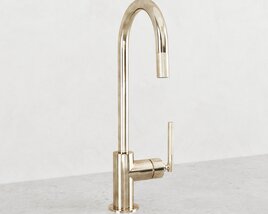 Modern Gold Kitchen Faucet 3D model