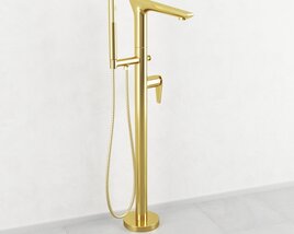Elegant Gold Freestanding Bathtub Faucet 3D модель