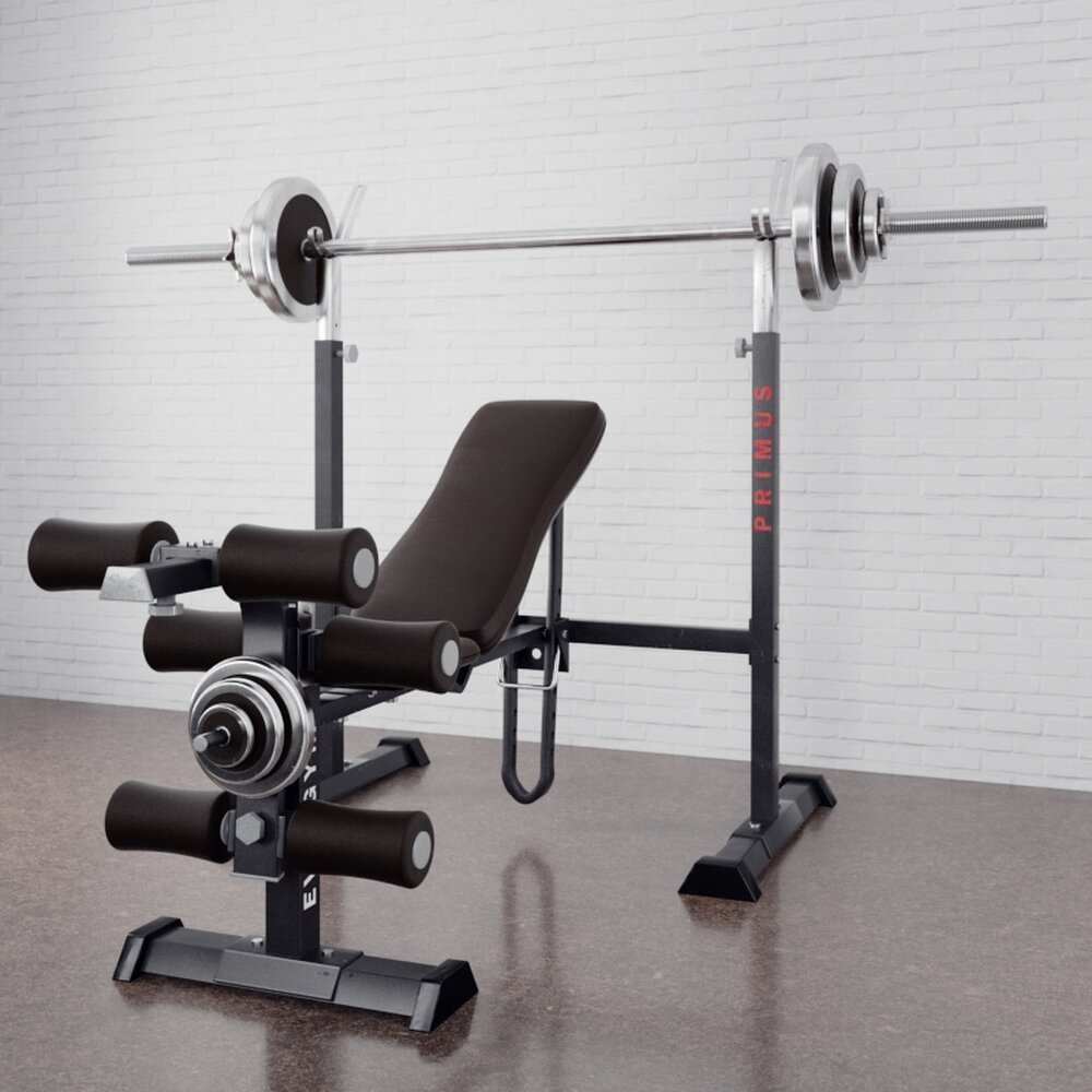 Adjustable Weightlifting Bench Modelo 3d