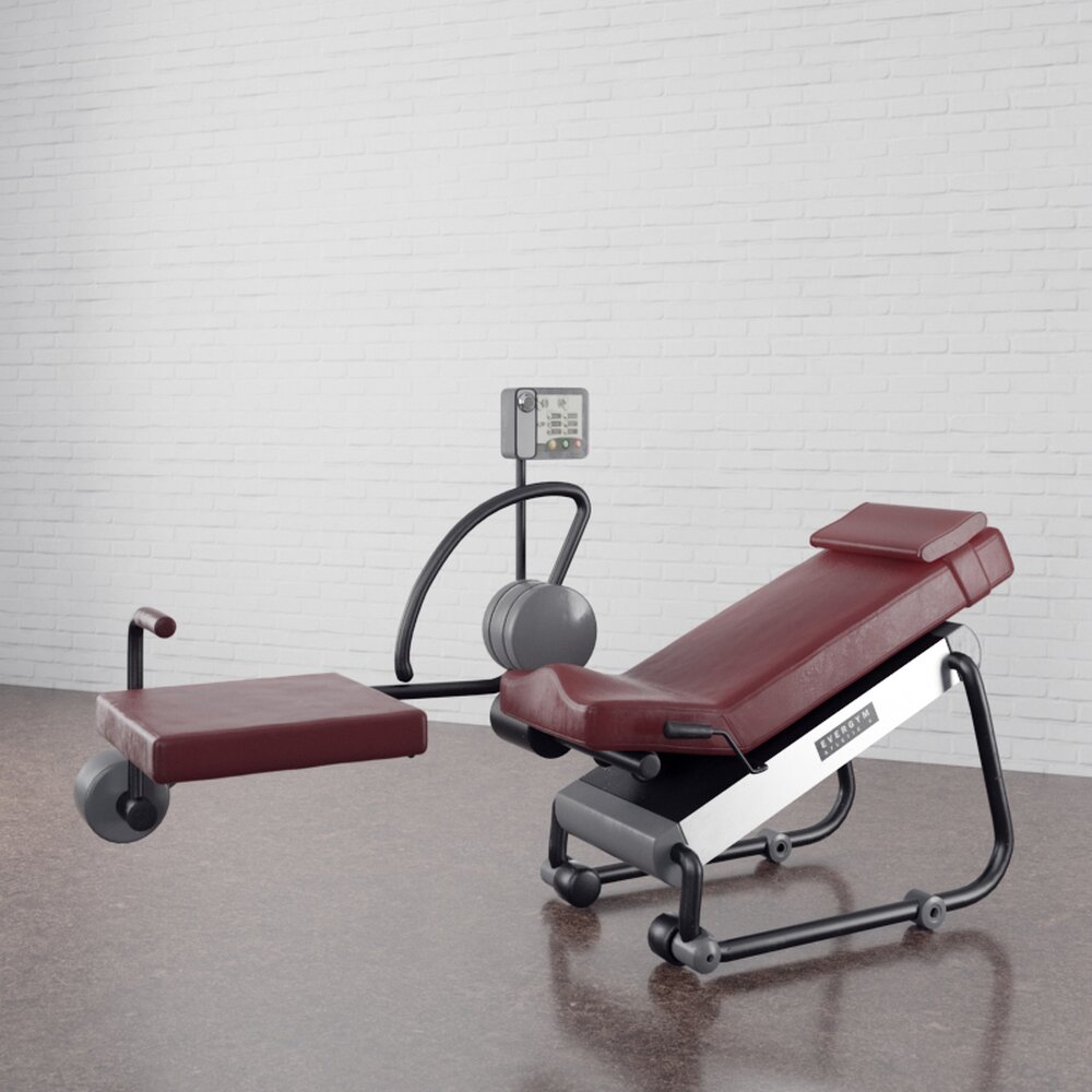 Adjustable Gym Bench with Leg Curl Machine Modello 3D